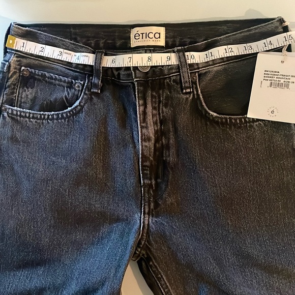New Etica Rhea Midrise Straight Crop Jeans-Smokey Mountain Size 26 Retail $182 - Picture 6 of 13